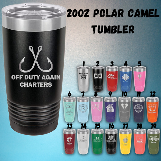 20oz Polar Camel Tumbler with Laser Engraved Design