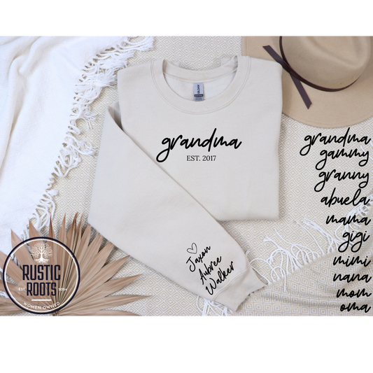 Custom Grandma / Mom Crewneck Sweatshirt