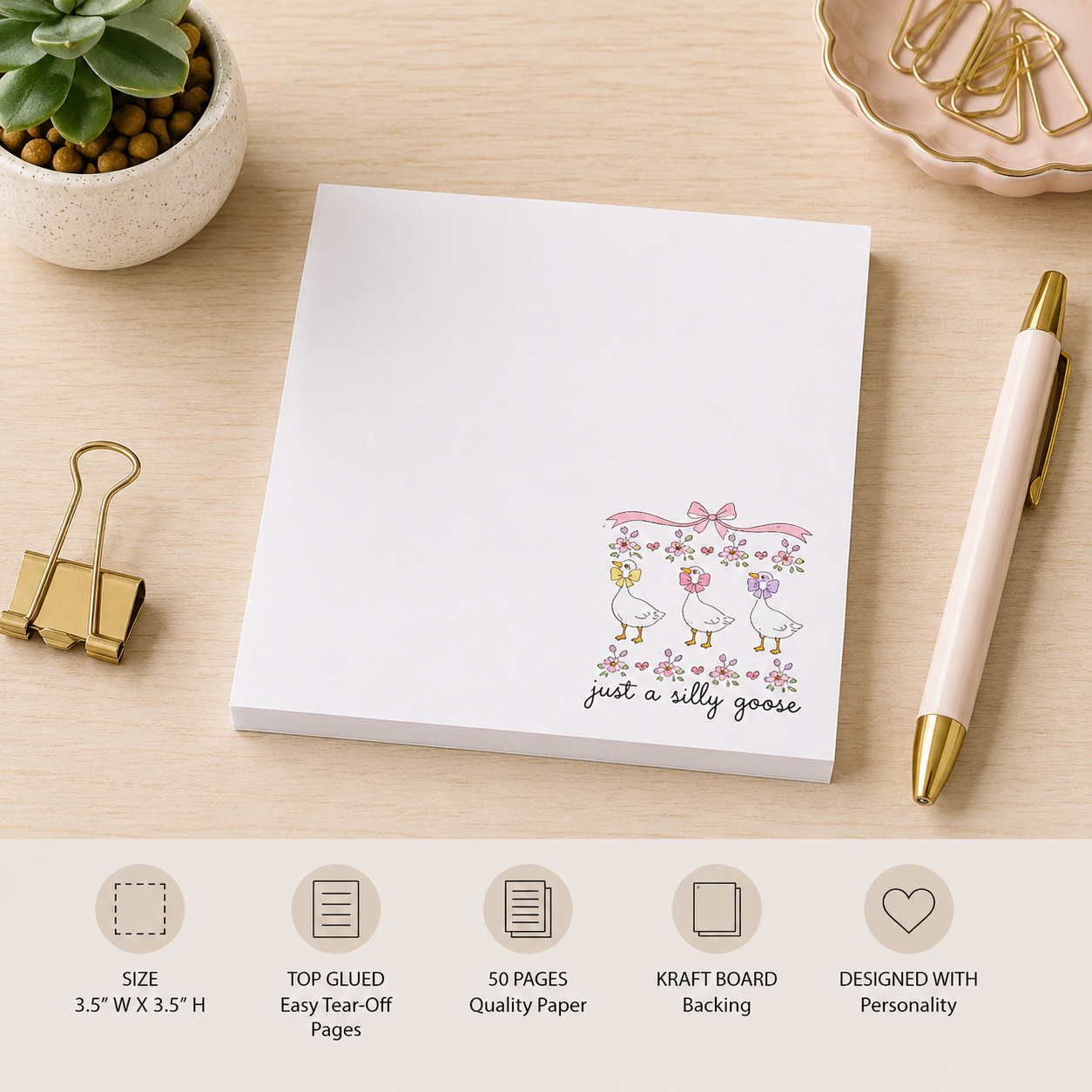 Just A Silly Goose Mini Notepad