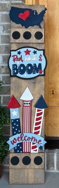 Red White & Boom Porch Leaner
