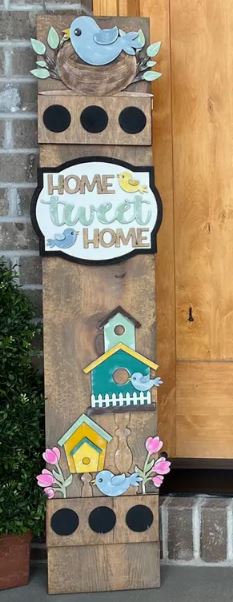 Home Tweet Home Birdhouse Porch Leaner