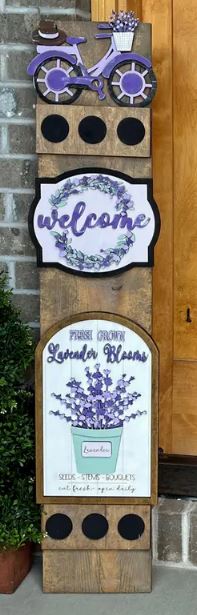 Welcome Fresh Grown Lavender Blooms Porch Leaner