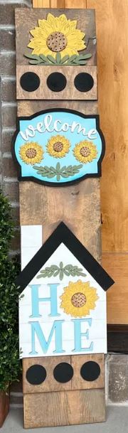 Welcome Home Sunflower Porch Leaner