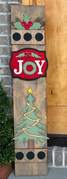 Joy Christmas Tree Porch Leaner