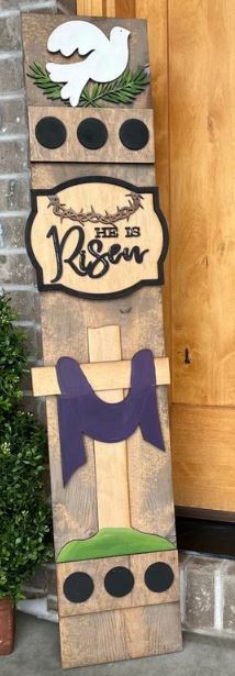 He Is Risen Porch Leaner