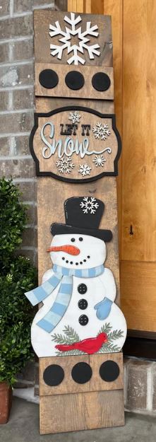 Let It Snow Snowman Porch Leaner