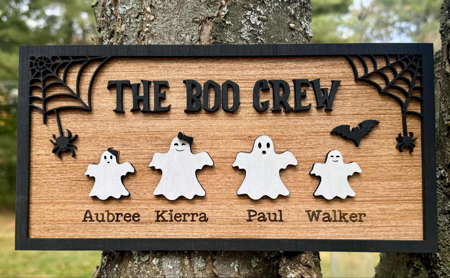 The Boo Crew Personalized Family Sign (Unfinished)