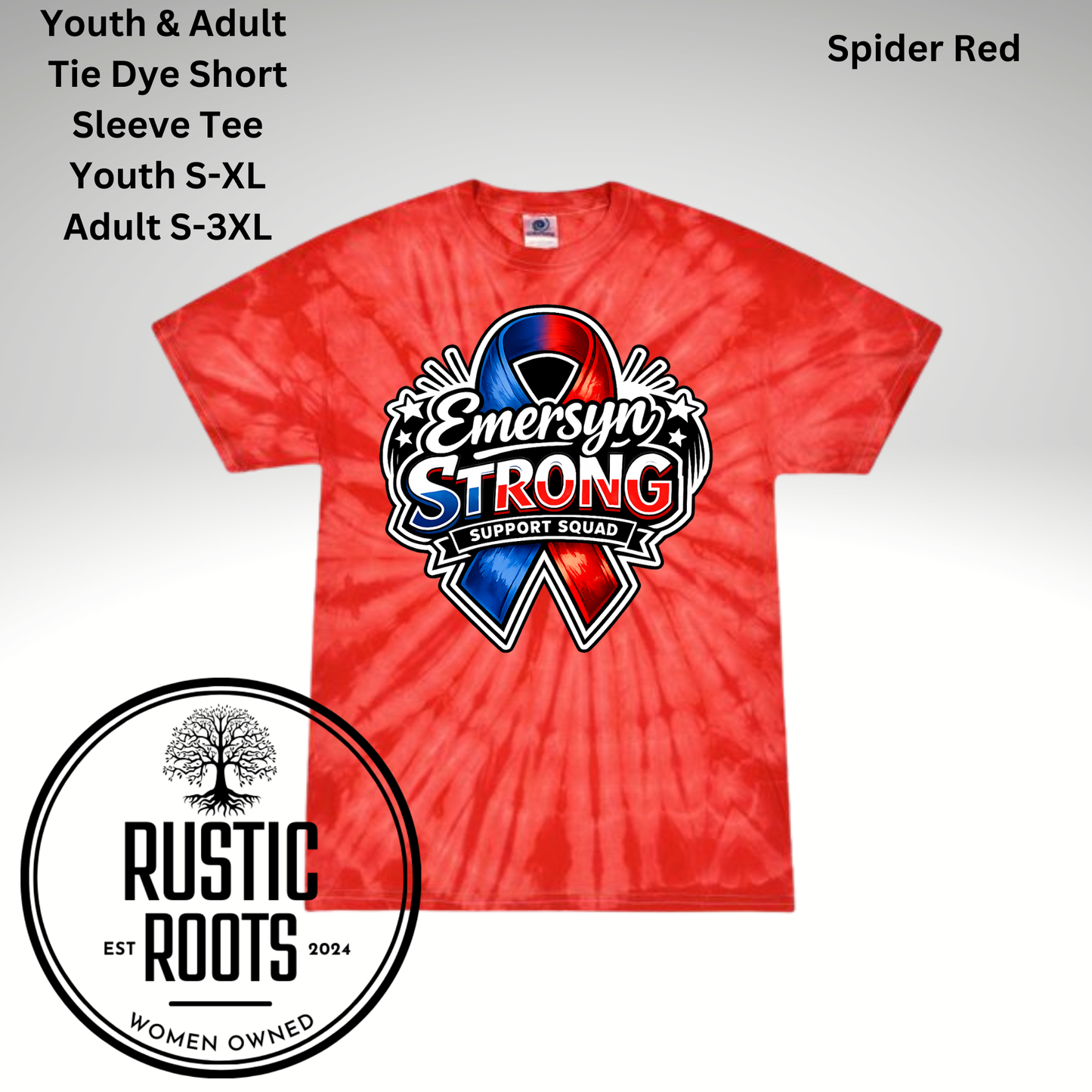 Youth & Adult Sized Tie-Dyed Short Sleeve Tees