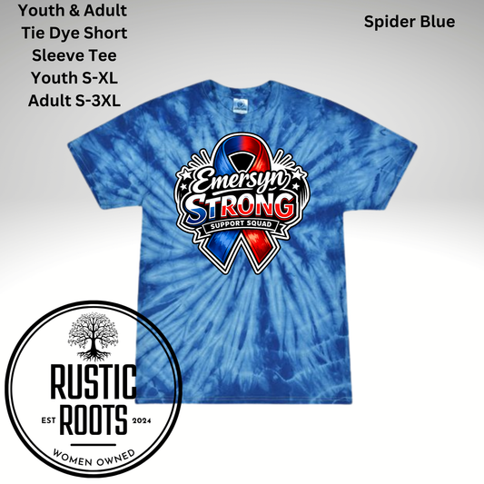 Youth & Adult Sized Tie-Dyed Short Sleeve Tees