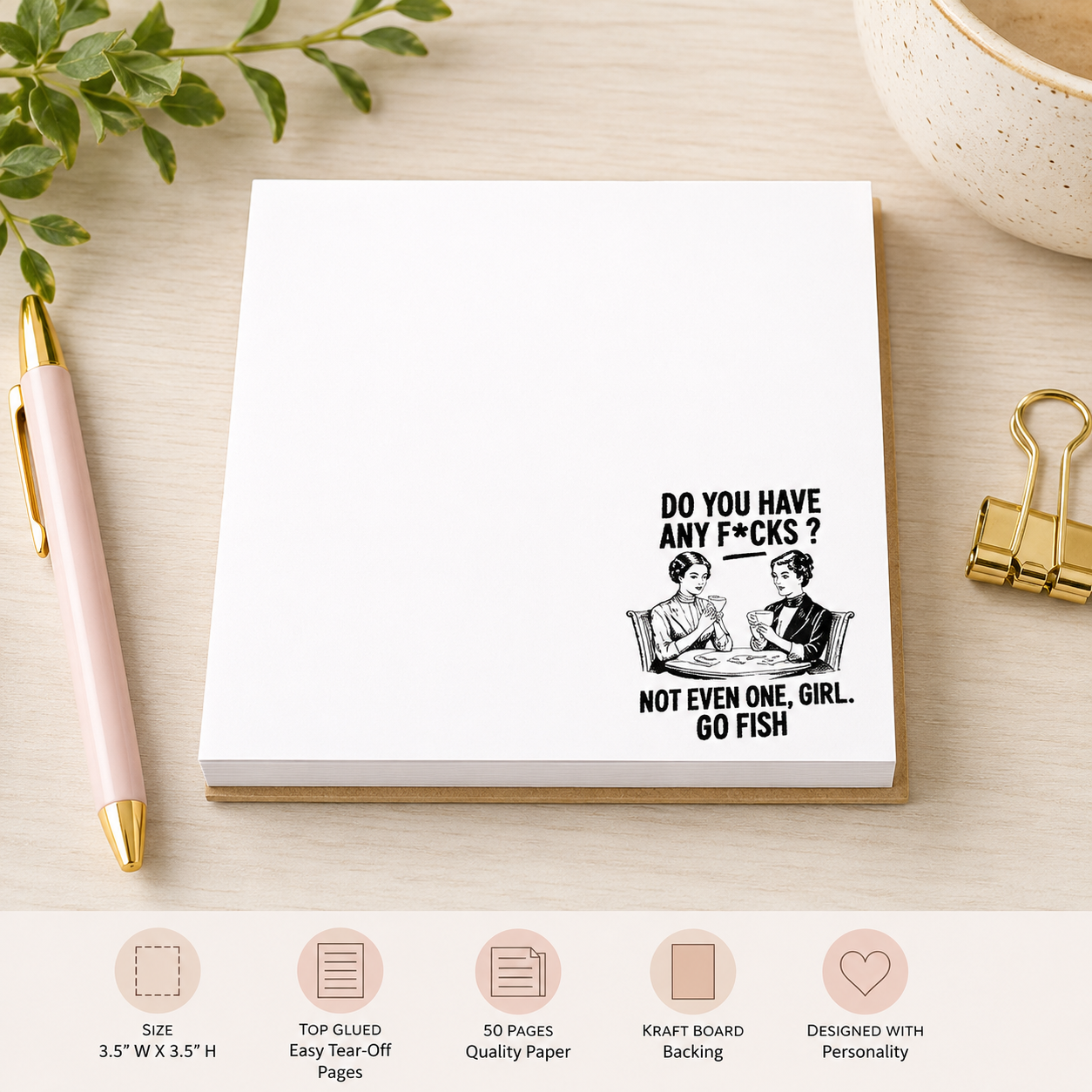 Do You Have Any F*cks? Not Even One Girl, Go Fish Mini Notepad
