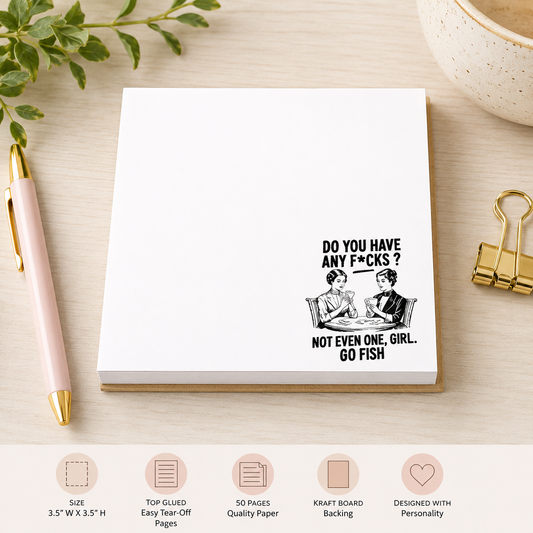 Do You Have Any F*cks? Not Even One Girl, Go Fish Mini Notepad