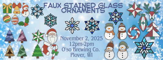 Faux Stained Glass Ornaments (November 2nd, 12:00pm @O'so Brewing Co.)