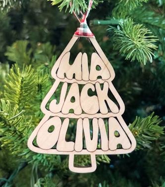 Christmas Tree Names Ornament (Up to 12 Names)