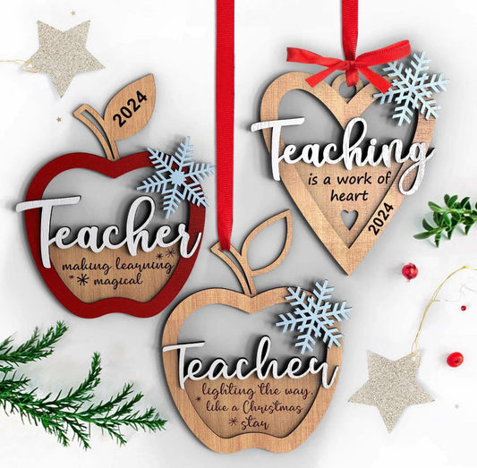 2024 Teacher Ornaments (3 Designs Available)